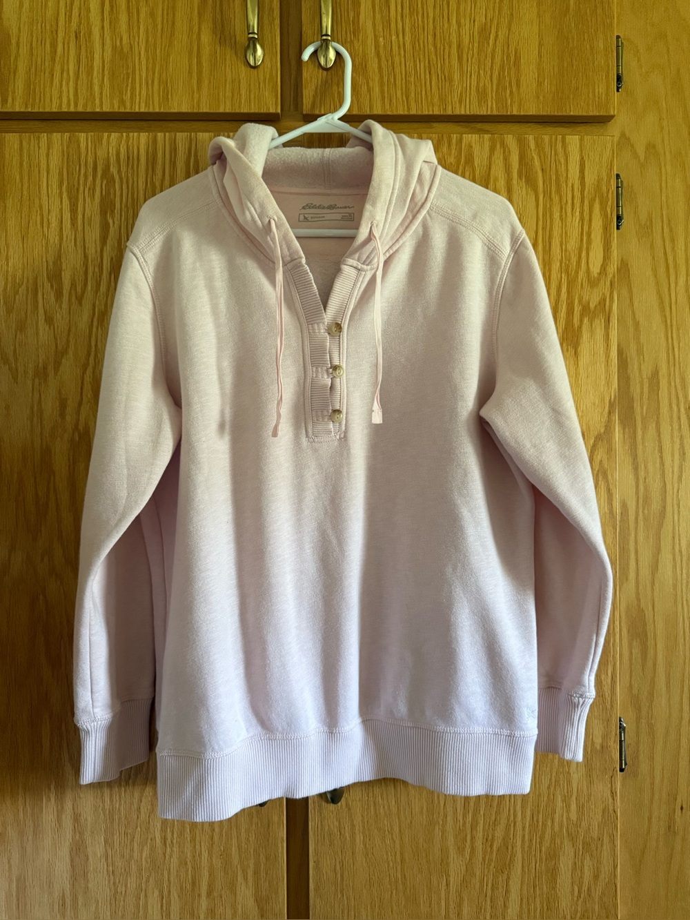Eddie Bauer Pink Fleece Lined Hoodie Pullover Sweatshirt XL